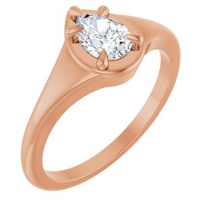 18K Rose Gold 6.5x4.5 mm Pear Ring Mounting