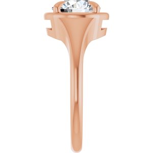 14K Rose Gold 8 mm Round Ring Mounting – image 7