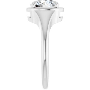 14K White Gold 8 mm Round Ring Mounting – image 7