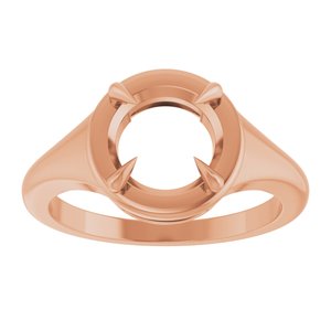 18K Rose Gold 8 mm Round Ring Mounting – image 6