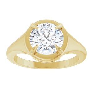 14K Yellow Gold 8 mm Round Ring Mounting – image 5