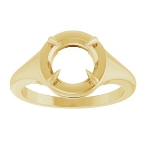 14K Yellow Gold 8 mm Round Ring Mounting – image 6