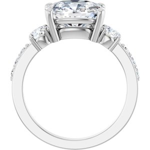 Continuum Sterling Silver 10x8 mm Elongated Cushion Ring Mounting – image 3