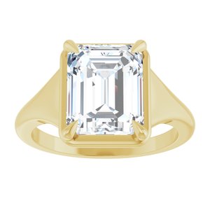 14K Yellow Gold 10x8 mm Emerald Ring Mounting – image 5