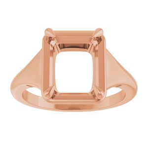 18K Rose Gold 10x8 mm Emerald Ring Mounting – image 6