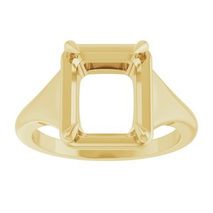 14K Yellow Gold 10x8 mm Emerald Ring Mounting – image 6