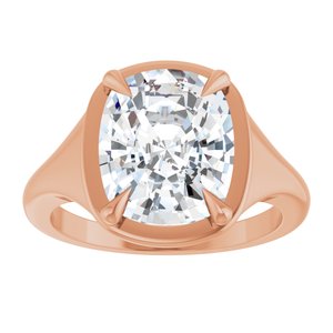 14K Rose Gold 11x9 mm Elongated Cushion Ring Mounting – image 5