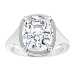 Sterling Silver 11x9 mm Elongated Cushion Ring Mounting – image 5