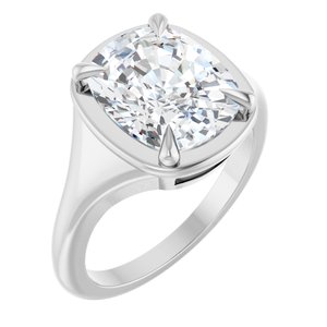 18K White Gold 11x9 mm Elongated Cushion Ring Mounting