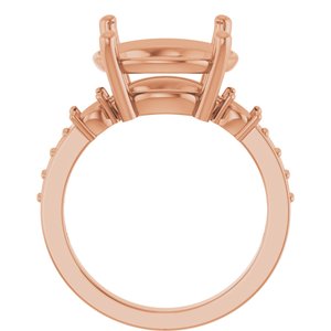 10K Rose Gold 13 mm Round Ring Mounting – image 4