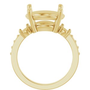 14K Yellow Gold 13 mm Round Ring Mounting – image 4