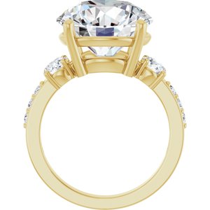 14K Yellow Gold 13 mm Round Ring Mounting – image 3