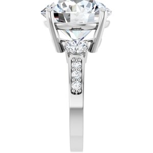 10K White Gold 13 mm Round Ring Mounting – image 7