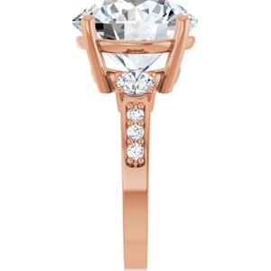 14K Rose Gold 13 mm Round Ring Mounting – image 7