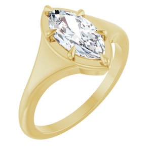 14K Yellow Gold 11x5.5 mm Marquise Ring Mounting