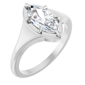 14K White Gold 11x5.5 mm Marquise Ring Mounting