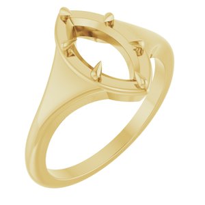 14K Yellow Gold 11x5.5 mm Marquise Ring Mounting – image 2