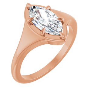14K Rose Gold 11x5.5 mm Marquise Ring Mounting