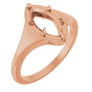 14K Rose Gold 11x5.5 mm Marquise Ring Mounting – image 2