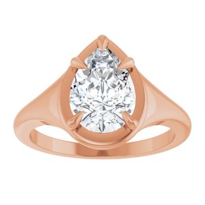 10K Rose Gold 10x7 mm Pear Ring Mounting – image 5