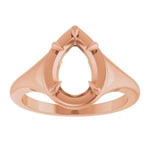 10K Rose Gold 10x7 mm Pear Ring Mounting – image 6
