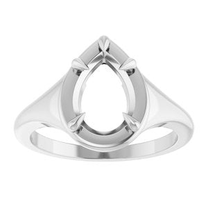 Continuum Sterling Silver 10x7 mm Pear Ring Mounting – image 6