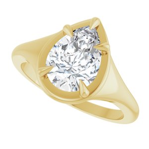 14K Yellow Gold 10x7 mm Pear Ring Mounting – image 8