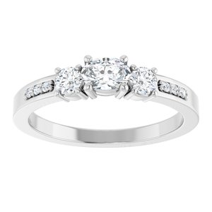 10K White Gold 5x3.5 mm Oval Ring Mounting – image 5