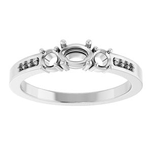 14K X1 White Gold 5x3.5 mm Oval Ring Mounting – image 6