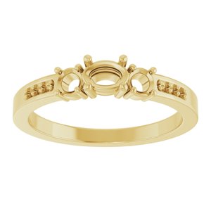 14K Yellow Gold 5x3.5 mm Oval Ring Mounting – image 6