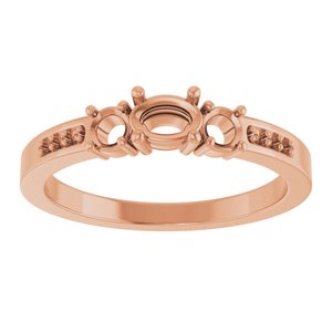 18K Rose Gold 5x3.5 mm Oval Ring Mounting – image 6