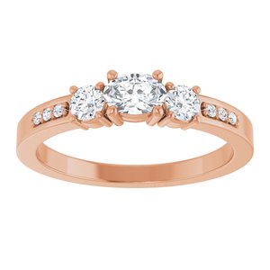 14K Rose Gold 5x3.5 mm Oval Ring Mounting – image 5
