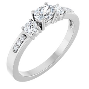 10K White Gold 5x3.5 mm Oval Ring Mounting