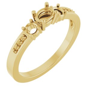 10K Yellow Gold 5x3.5 mm Oval Ring Mounting – image 2