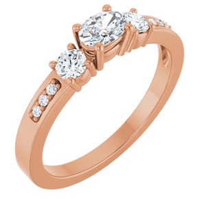 18K Rose Gold 5x3.5 mm Oval Ring Mounting