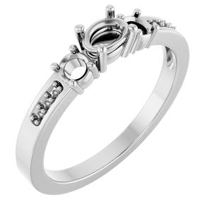 Platinum 5x3.5 mm Oval Ring Mounting – image 2