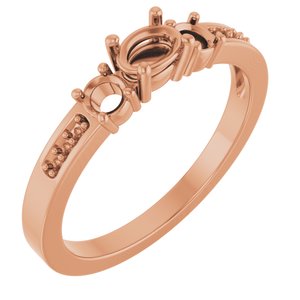 10K Rose Gold 5x3.5 mm Oval Ring Mounting – image 2