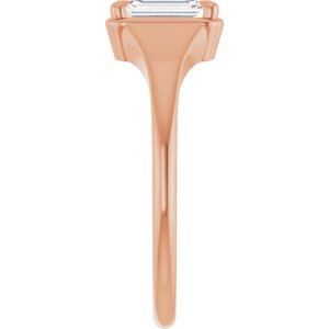 14K Rose Gold 6.5x4.5 mm Emerald Ring Mounting – image 7