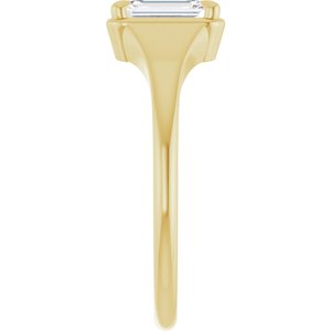 14K Yellow Gold 6.5x4.5 mm Emerald Ring Mounting – image 7