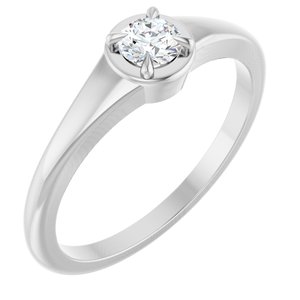 14K X1 White Gold 3.8 mm Round Ring Mounting