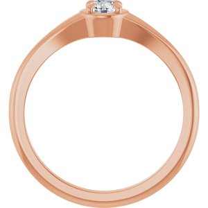 18K Rose Gold 3.8 mm Round Ring Mounting – image 3