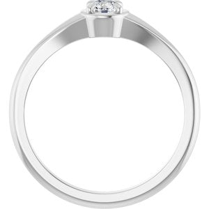 10K White Gold 3.8 mm Round Ring Mounting – image 3