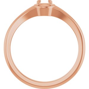 18K Rose Gold 3.8 mm Round Ring Mounting – image 4