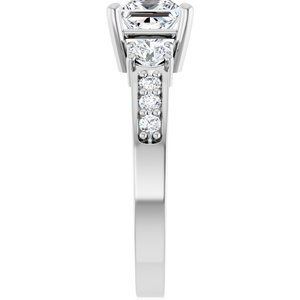10K White Gold 5.5x5.5 mm Square Ring Mounting – image 7