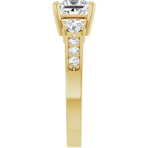 14K Yellow Gold 5.5x5.5 mm Square Ring Mounting – image 7