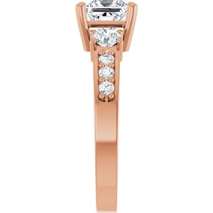 14K Rose Gold 5.5x5.5 mm Square Ring Mounting – image 7