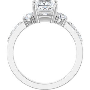10K White Gold 5.5x5.5 mm Square Ring Mounting – image 3
