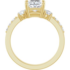 10K Yellow Gold 5.5x5.5 mm Square Ring Mounting – image 3