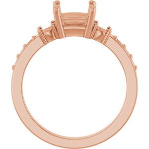 18K Rose Gold 5.5x5.5 mm Square Ring Mounting – image 4