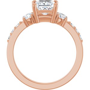 14K Rose Gold 5.5x5.5 mm Square Ring Mounting – image 3